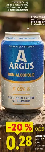 Argus nealkoholické pivo 0,5 % plechovka