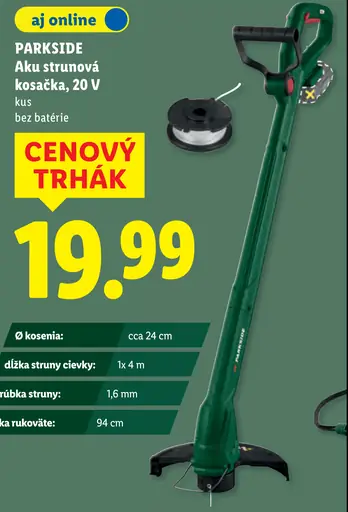 Parkside Aku strunová kosačka 20 V, bez batérie