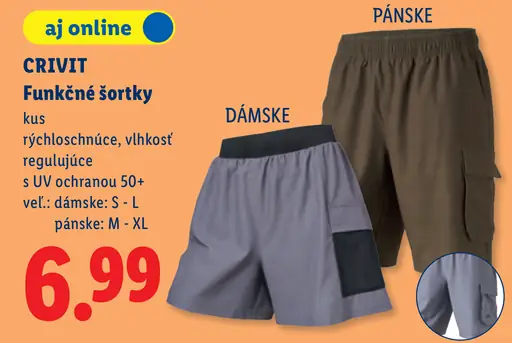 Crivit funkčné šortky dámske