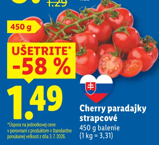 Paradajky cherry strapcové