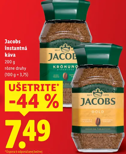Jacobs instantná káva rôzne druhy