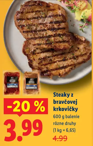 Steaky z bravčovej krkovičky