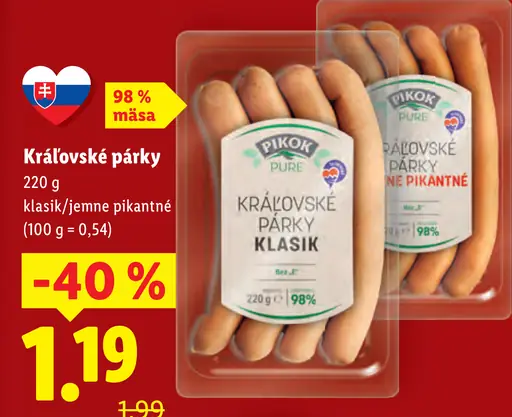 Pikok Kráľovské párky klasik