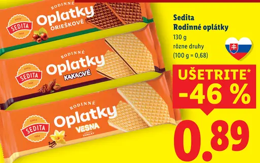 Sedita Rodinné oplátky orechové