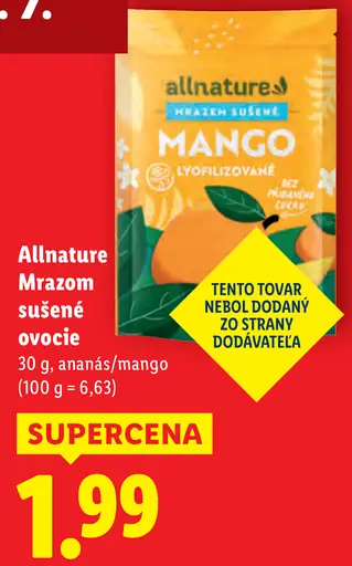Allnature lyofilizované mango