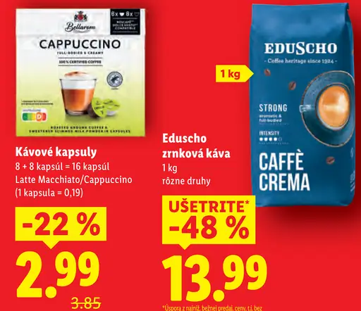 Eduscho Caffè Crema zrnková káva