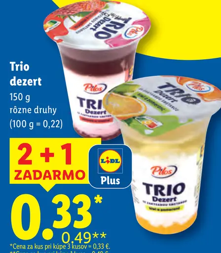 Pilos Trio dezert rôzne druhy