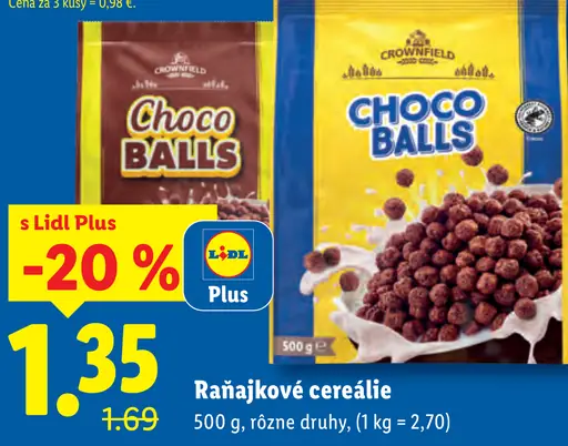 Crownfield Raňajkové cereálie