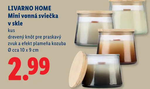 Mini vonná sviečka v skle s dreveným knôtom