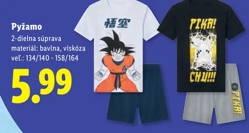 Lupilu 2-dielna súprava pyžama s motívmi rozprávkových postavičiek, bavlna a viskóza