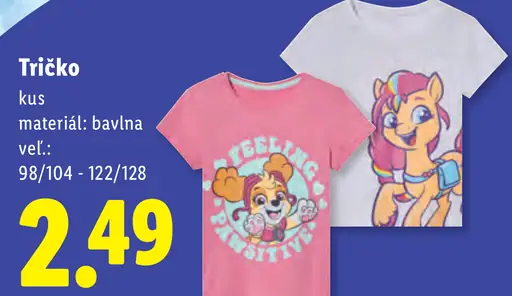 Lupilu detské tričko s motívmi rozprávkových postavičiek, bavlna