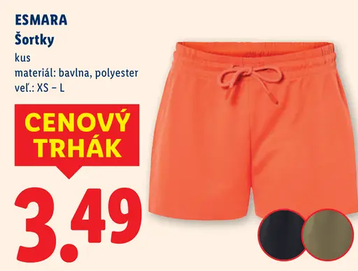 Esmara šortky, materiál: polyester, bavlna, veľkosti XS–L