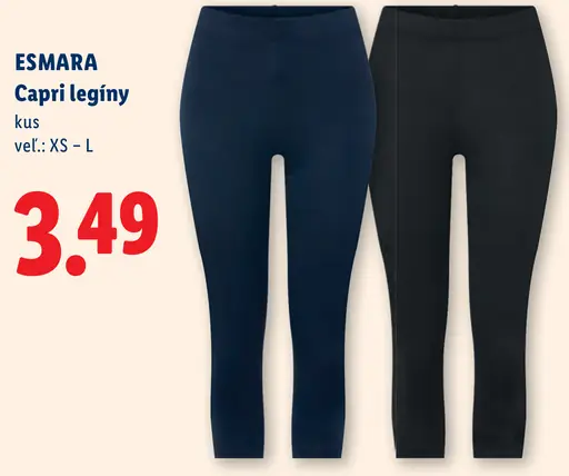 Esmara capri legíny, veľkosti XS – L