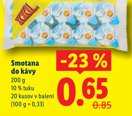 Smotana do kávy, 10 % tuku