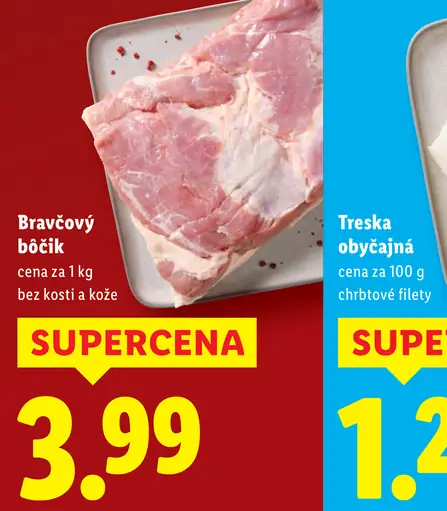 Bravčový bôčik bez kosti údený