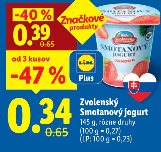 Zvolenský smotanový jogurt 2 druhy