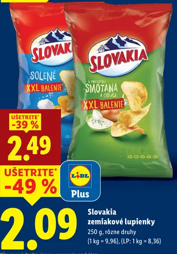 Slovakia Vrúbky zemiakové lupienky rôzne druhy