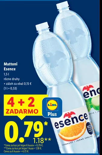 Mattoni Essence minerálna voda, rôzne druhy – cena za 1 kus