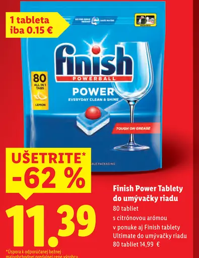 Finish Power tablety do umývačky riadu s citrónovou arómou