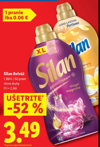 Silan aviváž, rôzne druhy, 62 praní