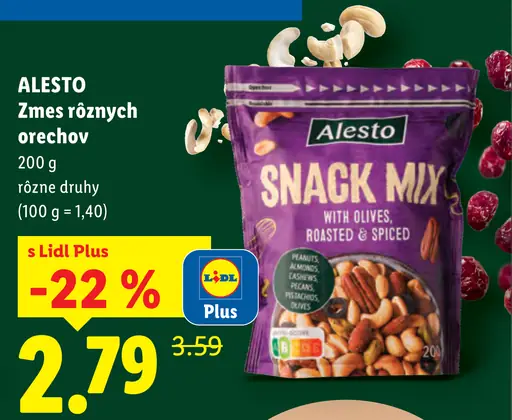 Alesto zmes rôznych orechov