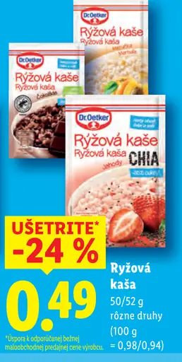 Ryžová kaša, rôzne druhy