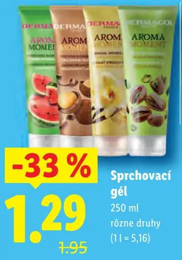 Dermacol Aroma sprchovací gél rôzne druhy