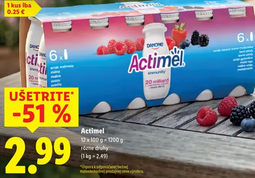 Danone Actimel jogurtový nápoj rôzne druhy