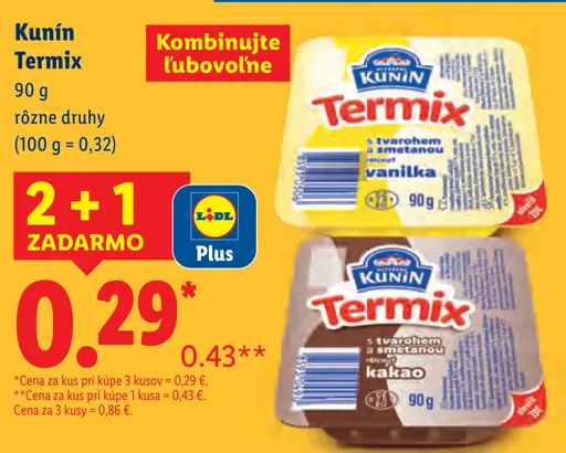 Kunín Termix – vanilka, cena pri kúpe 3 kusov