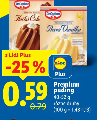 Dr. Oetker Premium puding rôzne druhy