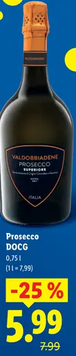 Valdobbiadene Prosecco Superiore DOCG, extra dry
