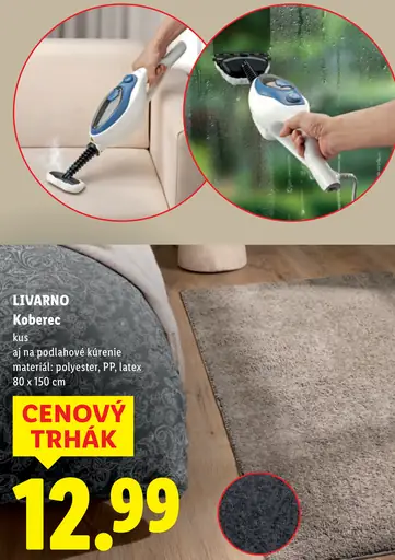 LIVARNO koberec na podlahové kúrenie, materiál polyester, PP, latex, 80 × 150 cm