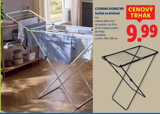 W5/Livarno Home sušiak na bielizeň