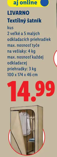 LIVARNO textilný šatník