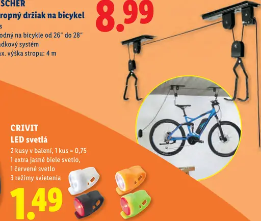 Fischer stropný držiak na bicykel, kladkový systém s maximálnou výškou stropu 4 m, vhodný na bicykle od 26 do 28 palcov