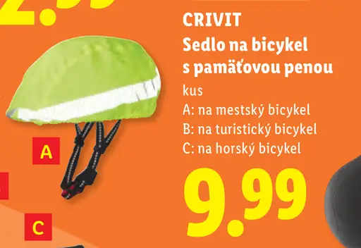 CRIVIT sedlo na bicykel s pamäťovou penou, variant A na mestský bicykel