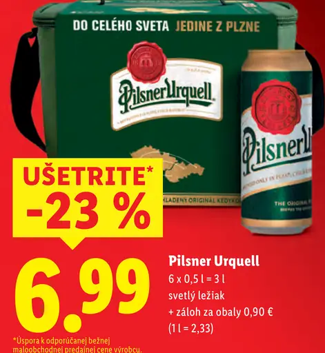 Pilsner Urquell Svetlý ležiak plechovka