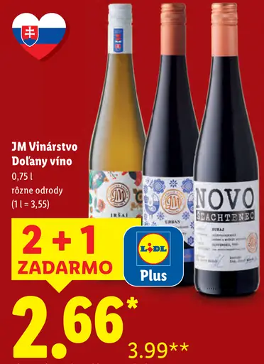JM Vinárstvo Doľany víno – odrody Irsai, Urban a Novo Schateneck