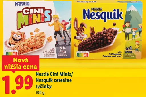 Nestlé Cini Minis cereálne tyčinky
