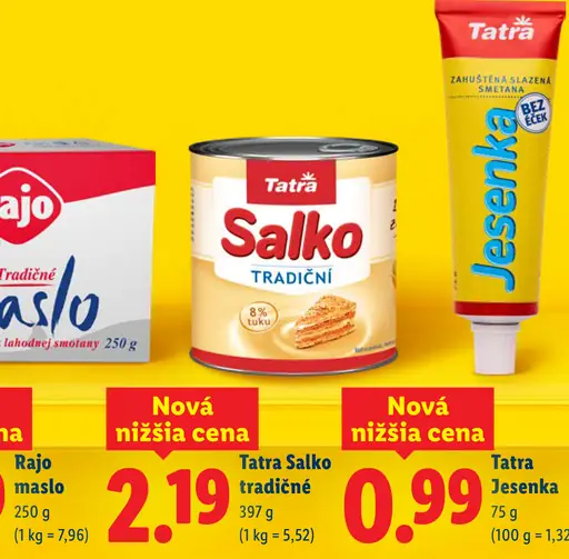 Tatra Salko sladené kondenzované mlieko