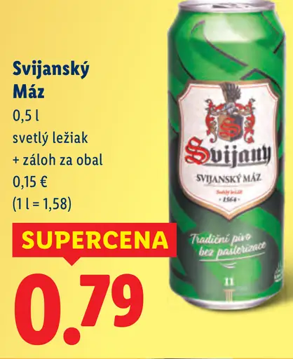 Svijany Máz svetlý ležiak plechovka