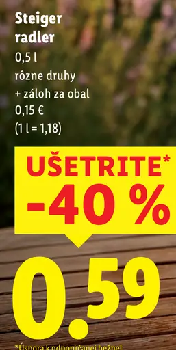 Steiger radler plechovka, rôzne druhy