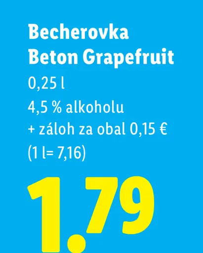 Becherovka BetOn Grapefruit, ochutený miešaný alkoholický nápoj