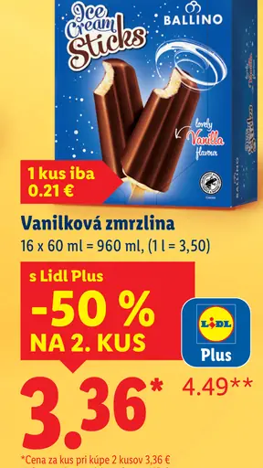 Ballino Vanilková zmrzlina v čokoládovej poleve