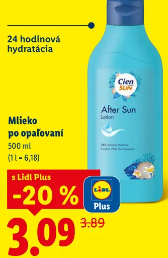 Cien Sun Mlieko po opaľovaní