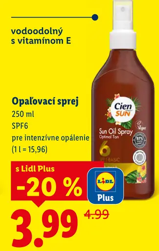 Cien SUN Opalovací sprej SPF 6