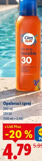 Cien Sun opaľovací sprej Invisible SPF 30
