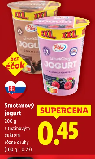 Pilos smotanový jogurt s trstinovým cukrom