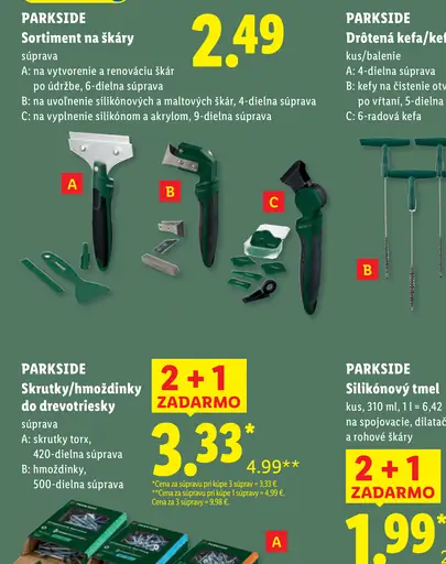PARKSIDE Sortiment na škáry – súprava na údržbu a renováciu škár, varianta A
