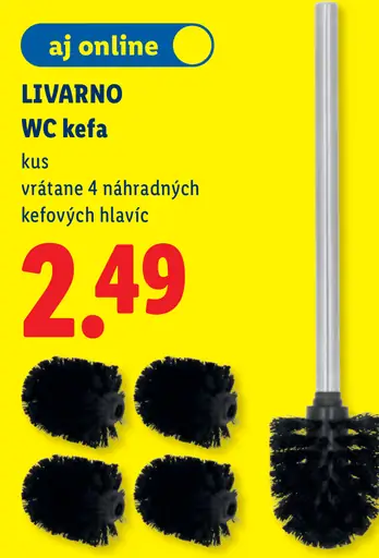 LIVARNO WC kefa s 4 náhradnými kefovými hlavicami